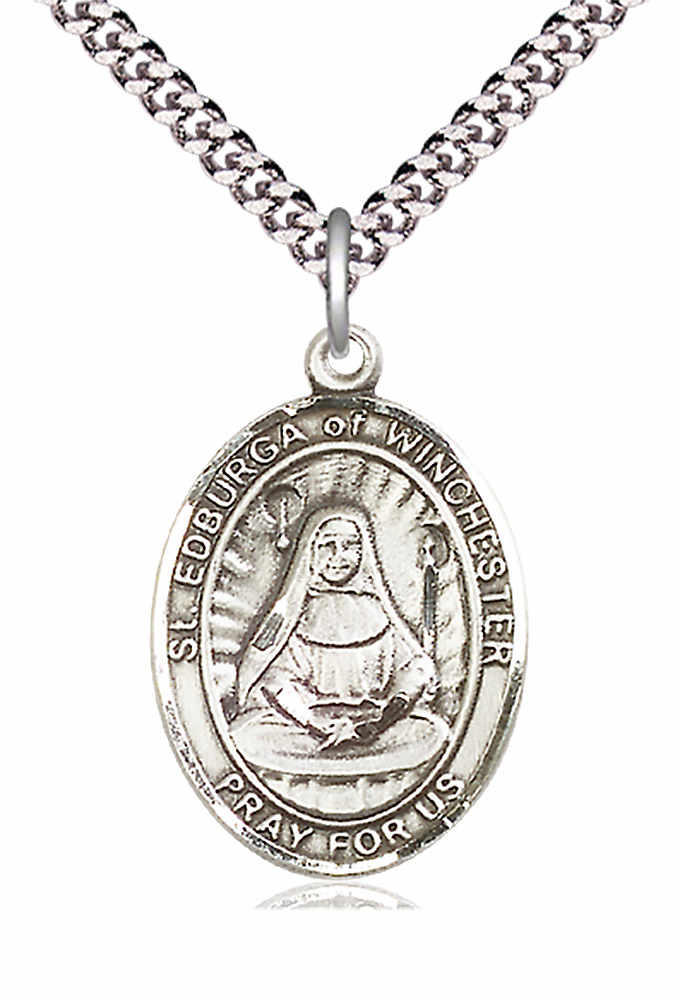 Men's Pewter Oval St. Edburga of Winchester Medal
