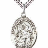 Men's Pewter Oval St. Gabriel the Archangel Medal