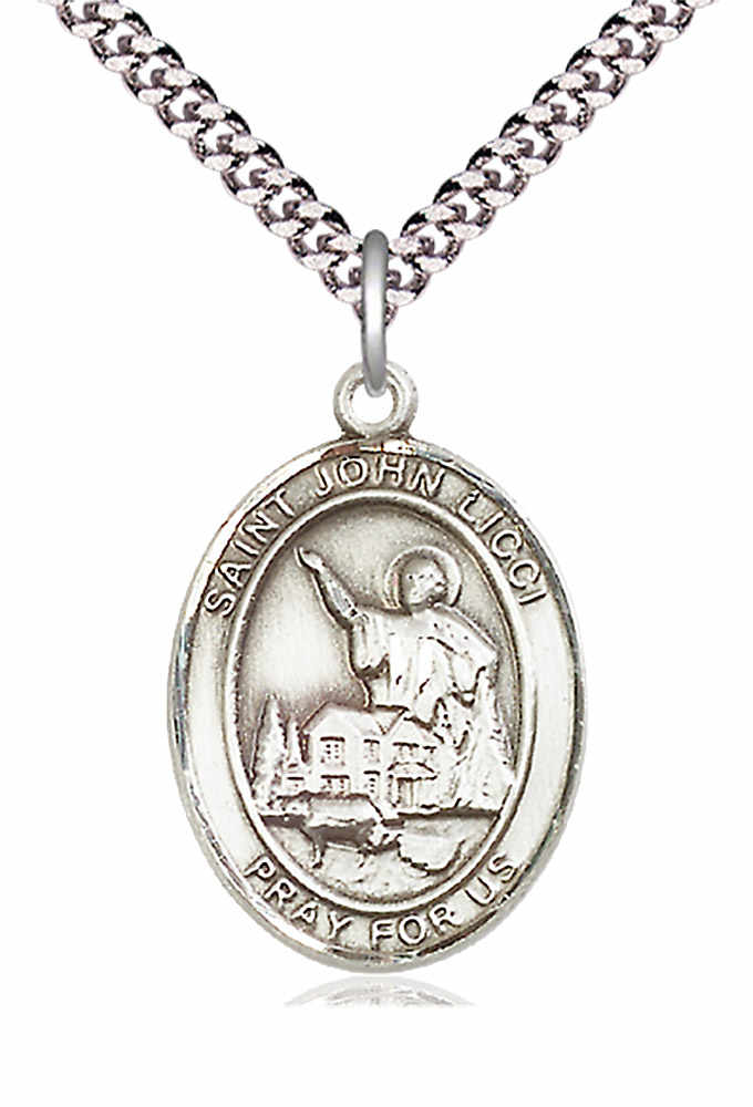 Men's Pewter Oval St. John Licci Medal