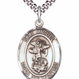 Men's Pewter Oval St. Michael the Archangel Medal