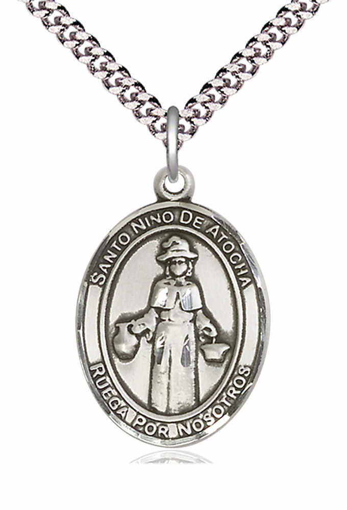Men's Pewter Oval St. Nino De Atocha Medal