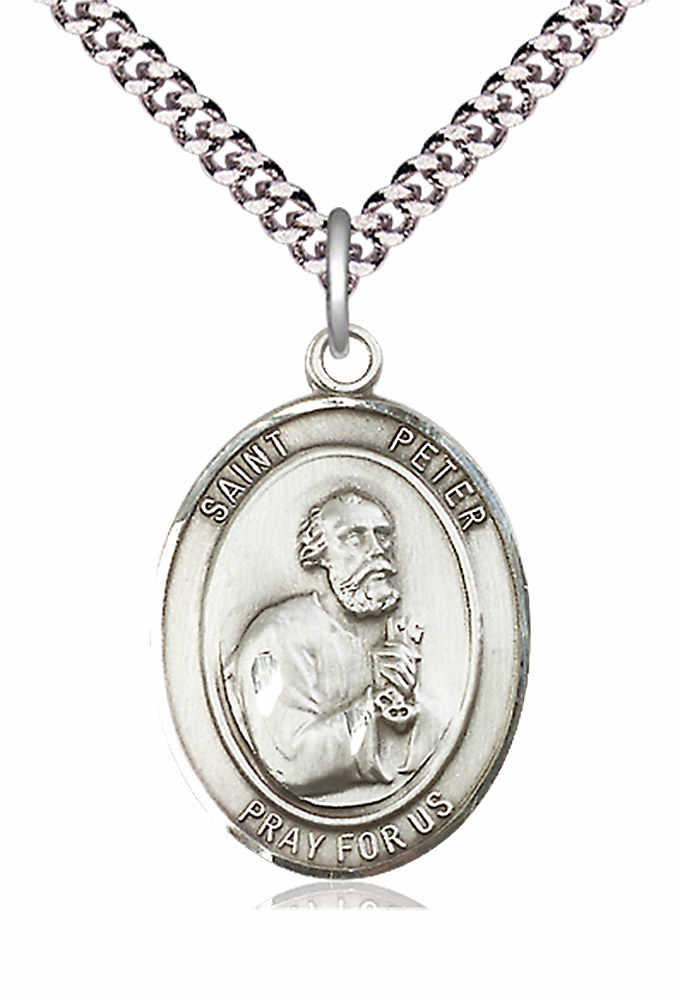Men's Pewter Oval St. Peter the Apostle Medal