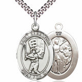 Men's Pewter Oval St. Sebastian Baseball Medal