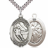 Men's Pewter Oval St. Sebastian Ice Hockey Medal