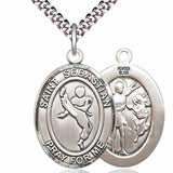Men's Pewter Oval St. Sebastian Martial Arts Medal