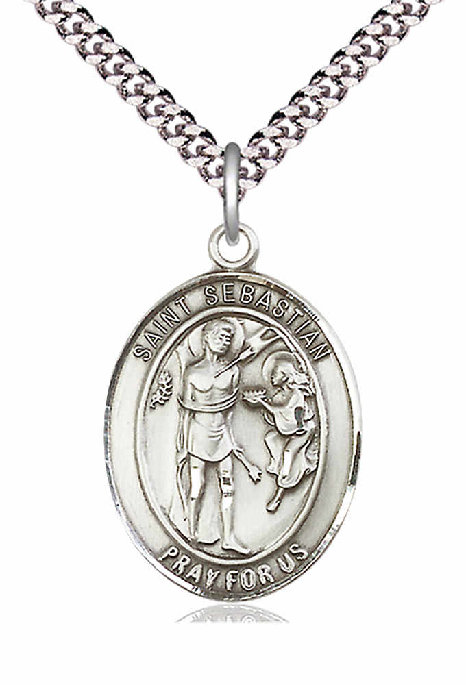 Men's Pewter Oval St. Sebastian Medal