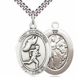 Men's Pewter Oval St. Sebastian Track and Field Medal