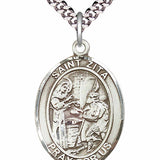 Men's Pewter Oval St. Zita Medal