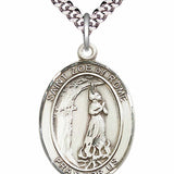 Men's Pewter Oval St. Zoe of Rome Medal