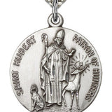 Men's Round Sterling Silver St. Hubert of Li&egrave;ge Medal