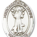 Men's Sterling Silver Saint Francis of Assisi Medal - No Chain