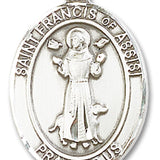 Men's Sterling Silver Saint Francis of Assisi Medal - No Chain