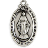 Men's Miraculous Medal, Sterling Silver - No Chain