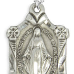 Miraculous Necklace with Flowers, Sterling Silver with Chain - 18&quot; 1.8mm Sterling Silver Chain + Clasp