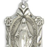 Miraculous Necklace with Flowers, Sterling Silver with Chain - 18&quot; 1.8mm Sterling Silver Chain + Clasp