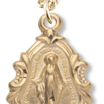 Women's 14kt Gold Over Sterling Silver Teardrop Miraculous Necklace + 18 Inch Gold Plated Chain &amp; Clasp - Gold-tone