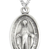 Women's Sterling Silver Simple Oval Miraculous Necklace with Chain Option