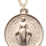 Women's Petite 14kt Gold Over Sterling Silver Round Miraculous Necklace + 18 Inch Gold Plated Chain &amp; Clasp - Gold-tone