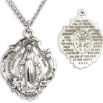 Hail Mary Prayer Sterling Silver Necklace with Chain Options - 24&quot; Sterling Silver Chain + Clasp
