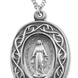 Women's Sterling Silver Miraculous Necklace with Crown of Thorns Border with Chain Options