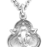 Women's Sterling Silver Miraculous Trinity Necklace with Chain Options - 18&quot; 1.8mm Sterling Silver Chain + Clasp