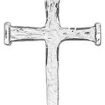 Large Nail Cross Pendant, Sterling Silver - No Chain