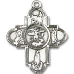 Our Lady 5 Way Cross Pendant, Sterling Silver - No Chain