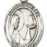 Our Lady Star of the Sea Medal, Sterling Silver, Large - No Chain