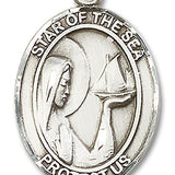 Our Lady Star of the Sea Medal, Sterling Silver, Large - No Chain