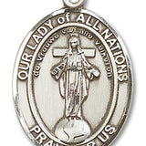 Our Lady of All Nations Medal, Sterling Silver, Large - No Chain