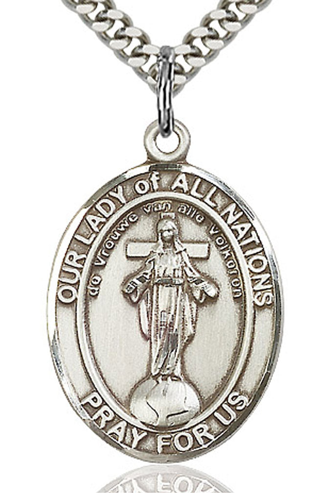 Our Lady of All Nations Medal, Sterling Silver, Large