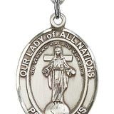 Our Lady of All Nations Medal, Sterling Silver, Large