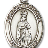Our Lady of Fatima Medal, Sterling Silver, Large - No Chain