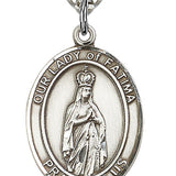 Our Lady of Fatima Medal, Sterling Silver, Large