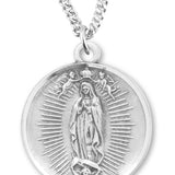 Women's Our Lady of Guadalupe Necklace, Sterling Silver with Chain Options
