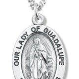 Women's Our Lady of Guadalupe Necklace, Sterling Silver with Chain Options