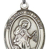 Our Lady of Mercy Medal, Sterling Silver, Large