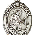 Our Lady of Mercy Medal, Sterling Silver, Large - No Chain