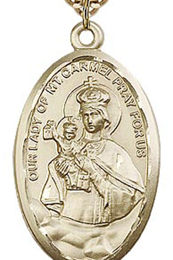 Our Lady of Mount Carmel Medal, Gold Filled