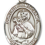 Our Lady of Mount Carmel Medal, Sterling Silver, Large - No Chain