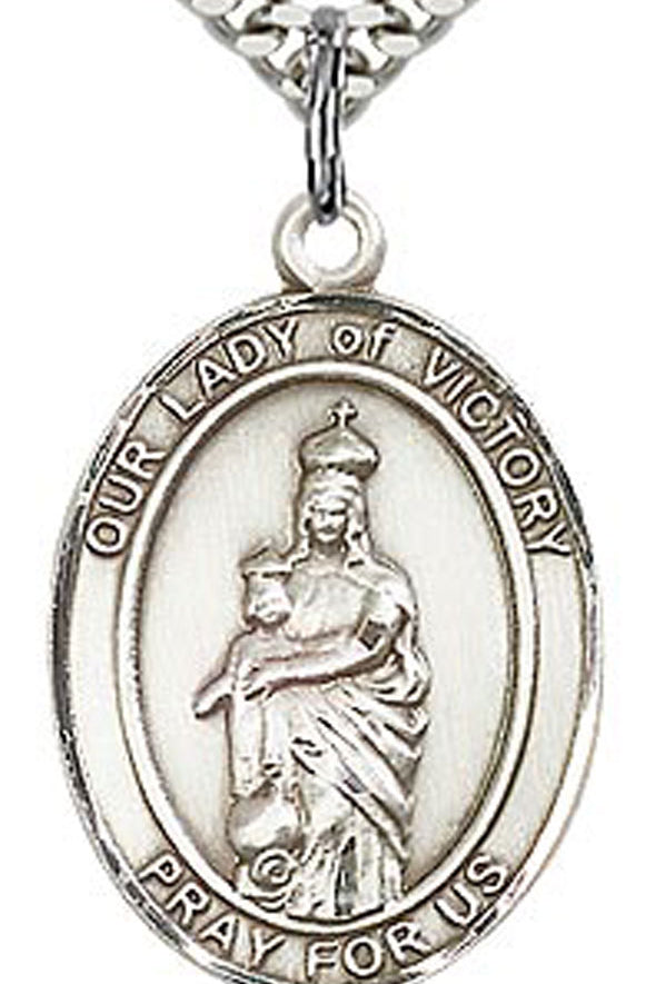 Our Lady of Victory Medal, Sterling Silver, Large