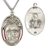 Men's Sterling Silver Land Air Sea Military 3 Way Necklace with Chain Options - 24&quot; Sterling Silver Chain + Clasp