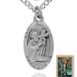 Oval St. Andrew Medal and Prayer Card Set