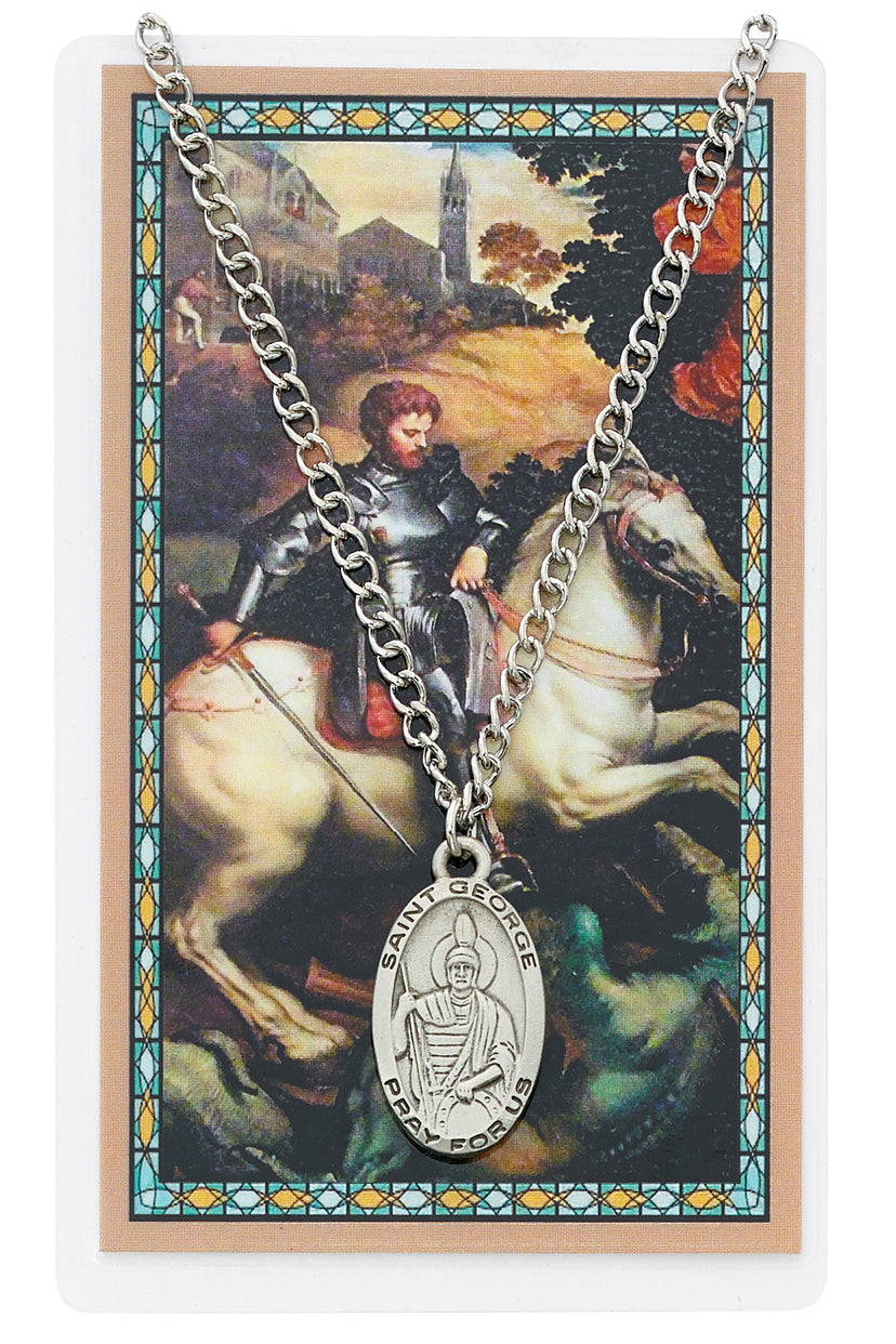 Oval St. George Medal  and Prayer Card Set
