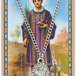 Oval St. Stephen Medal and Prayer Card Set - Silver-tone