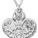 Women's Pentecost Sterling Silver 4 Way Necklace with Chain Options - 18&quot; 1.8mm Sterling Silver Chain + Clasp
