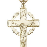 Crucifix Pendant, Gold Filled - 24&quot; 2.4mm Gold Plated Endless Chain