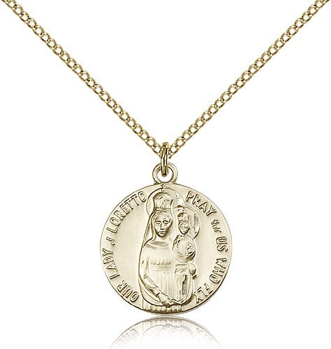 Our Lady of Loretto Medal, Gold Filled - Gold-tone