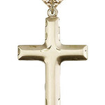 Cross Pendant, Gold Filled - 24&quot; 2.4mm Gold Plated Endless Chain