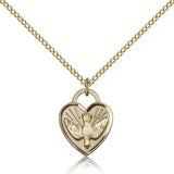 Confirmation Heart Medal, Gold Filled - Gold-tone